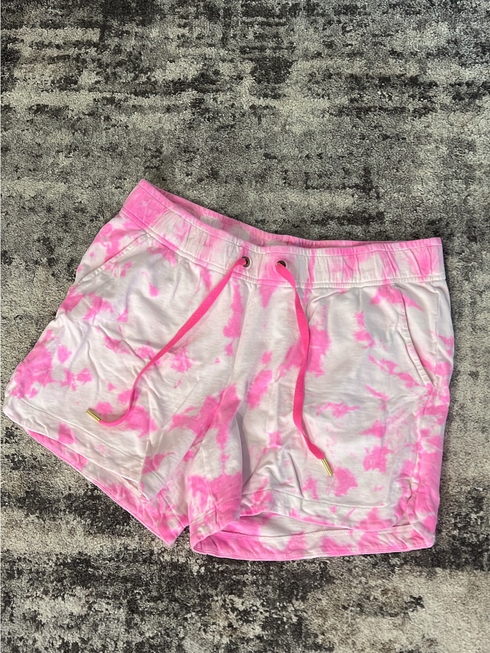 Lilly Pulitzer Pink & White Tie-Dye Athletic Shorts